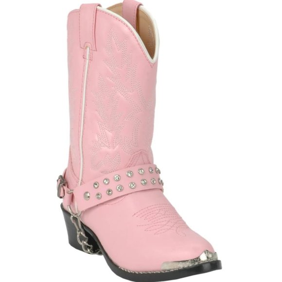 Durango Other - NWT - Durango Kids (pink with rhinestone removeable strap) cowboy boots